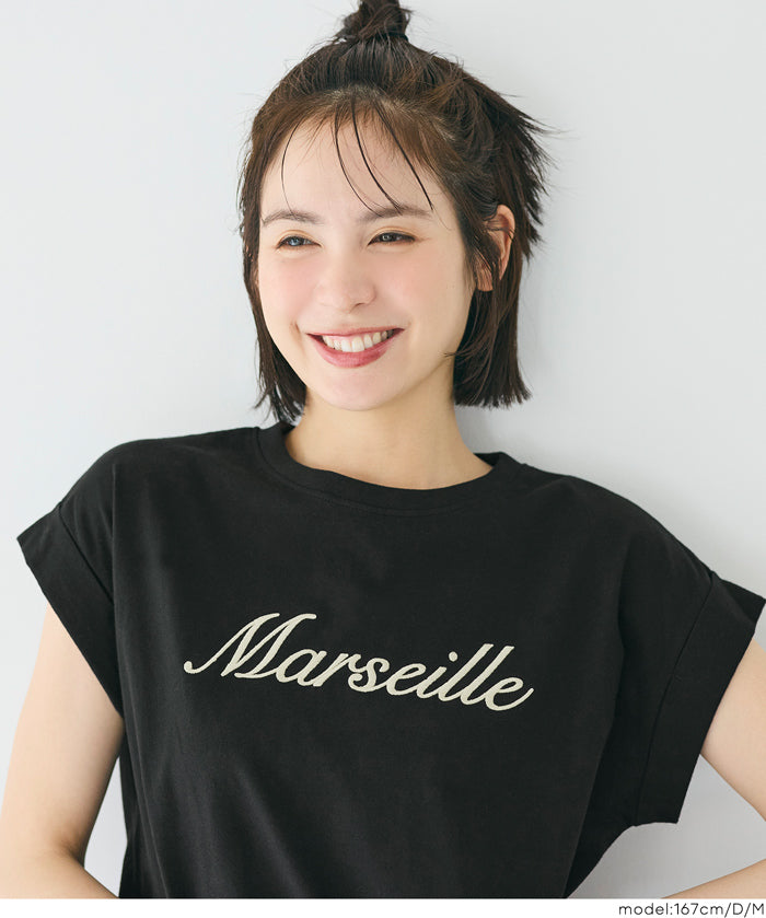 Women's French Sleeve Embroidered T-Shirt (Mail Order Available) - Coca Coca
