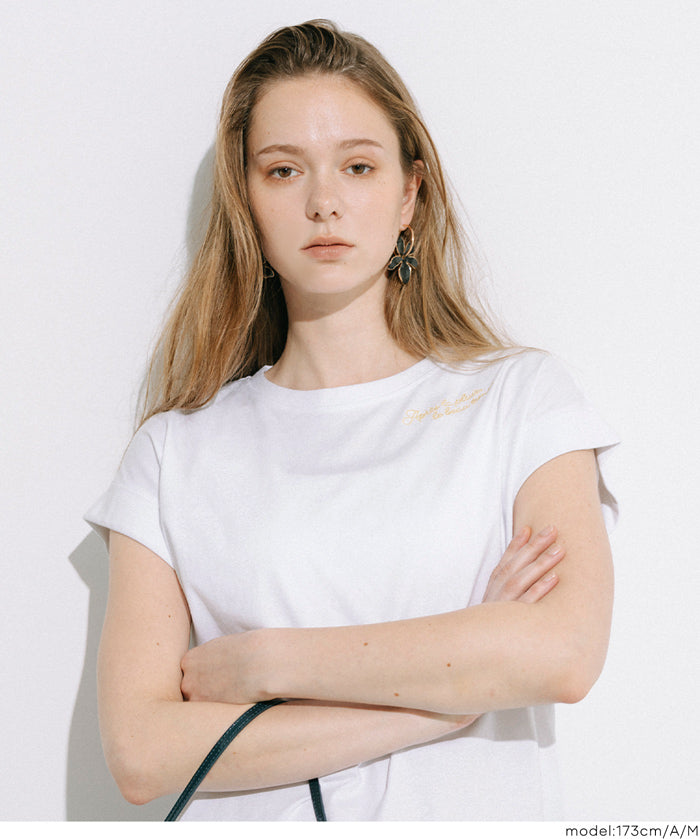 Women's French Sleeve Embroidered T-Shirt (Mail Order Available) - Coca Coca