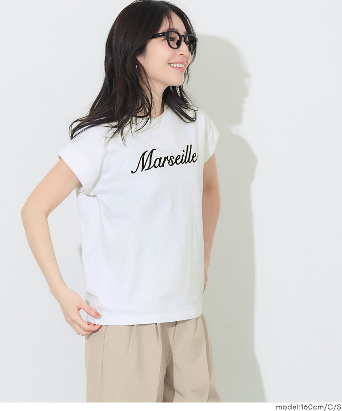 Women's French Sleeve Embroidered T-Shirt (Mail Order Available) - Coca Coca