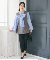 日系蝴蝶結長袖襯衫