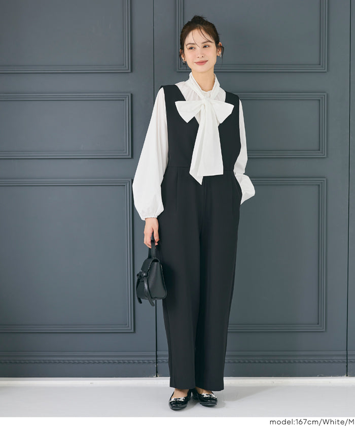 日系蝴蝶結長袖襯衫