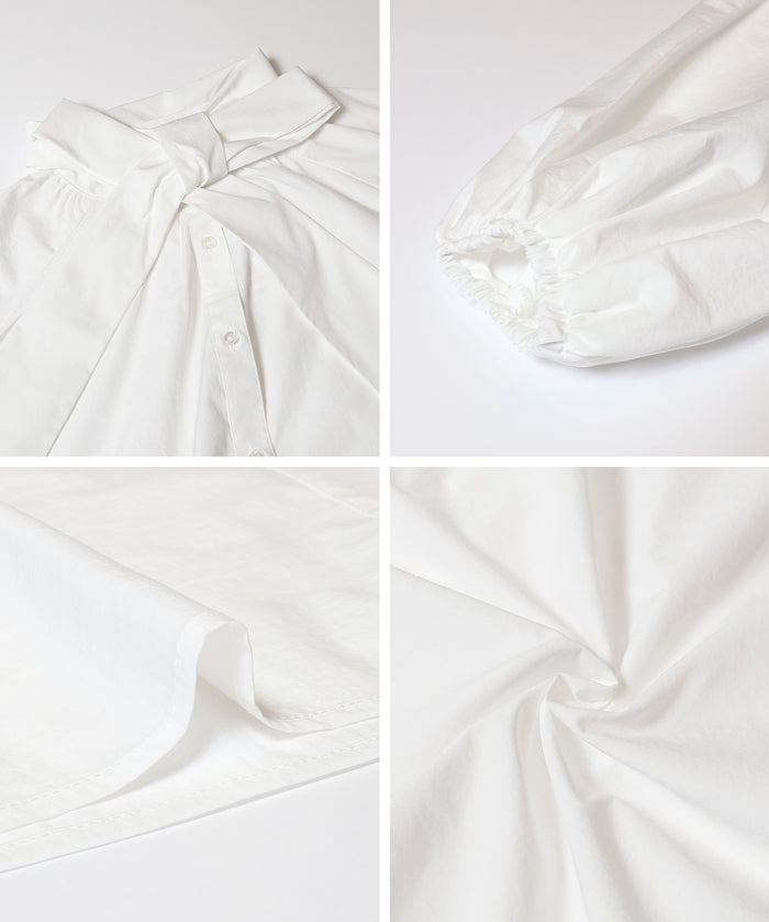 日系蝴蝶結長袖襯衫