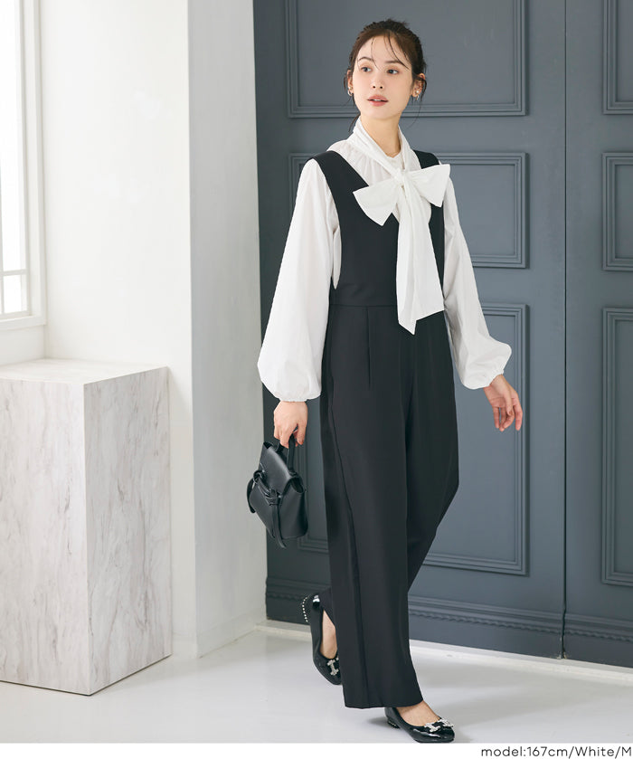 日系蝴蝶結長袖襯衫