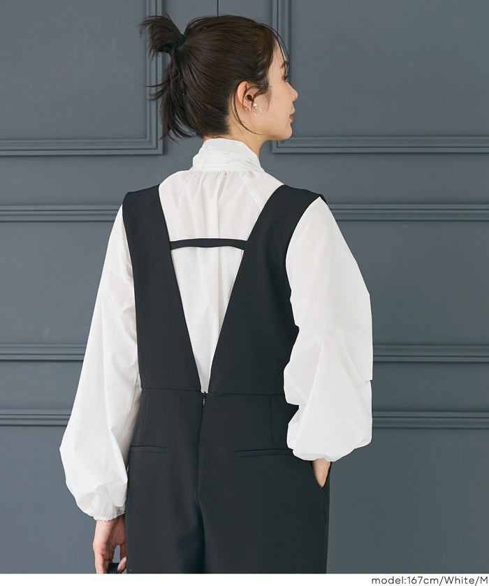 日系蝴蝶結長袖襯衫