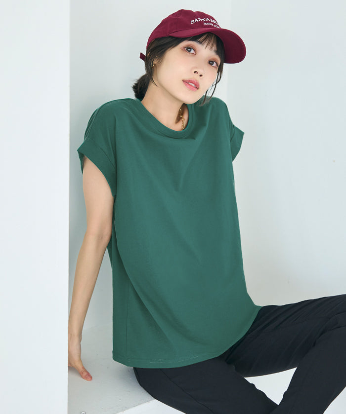 純色百搭法式袖上衣  (French sleeve T-shirt）