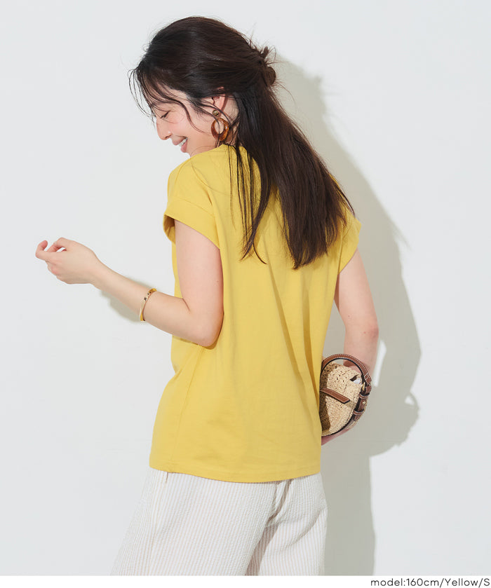 純色百搭法式袖上衣  (French sleeve T-shirt）