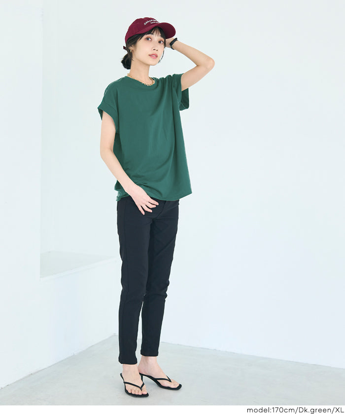 純色百搭法式袖上衣  (French sleeve T-shirt）