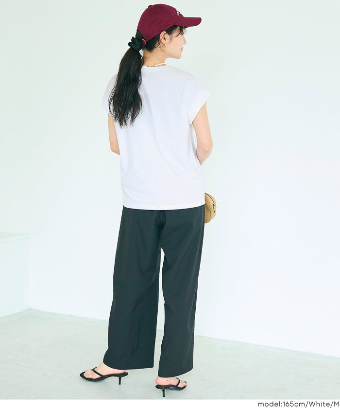 純色百搭法式袖上衣  (French sleeve T-shirt）