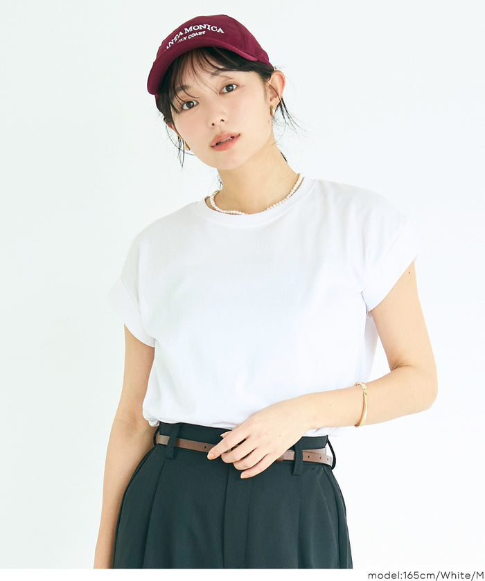純色百搭法式袖上衣  (French sleeve T-shirt）