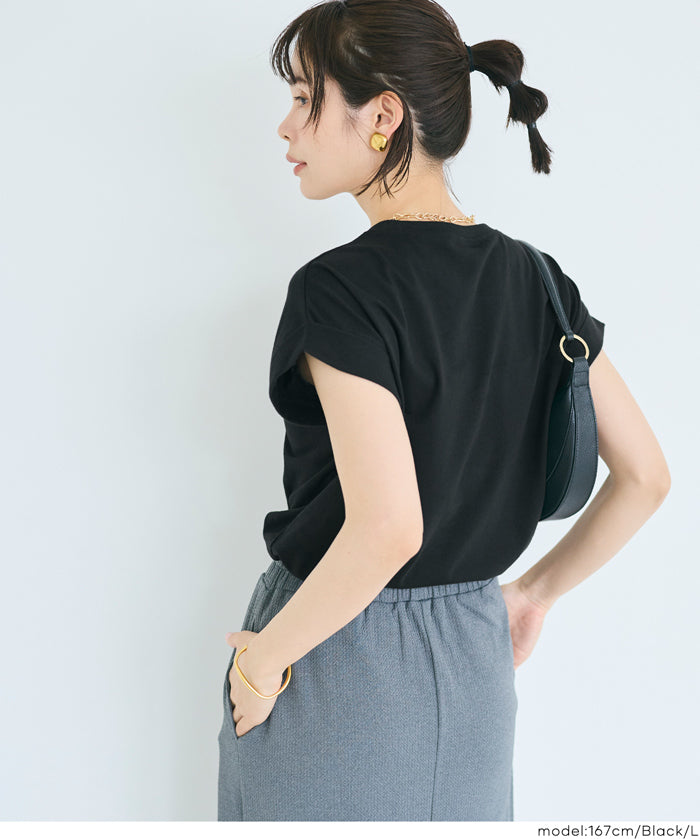 純色百搭法式袖上衣  (French sleeve T-shirt）