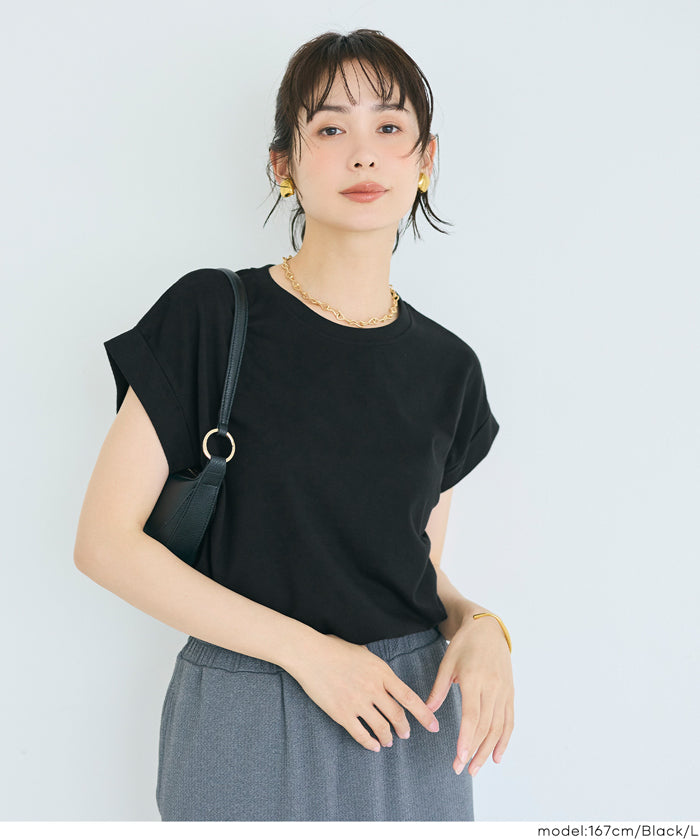 純色百搭法式袖上衣  (French sleeve T-shirt）