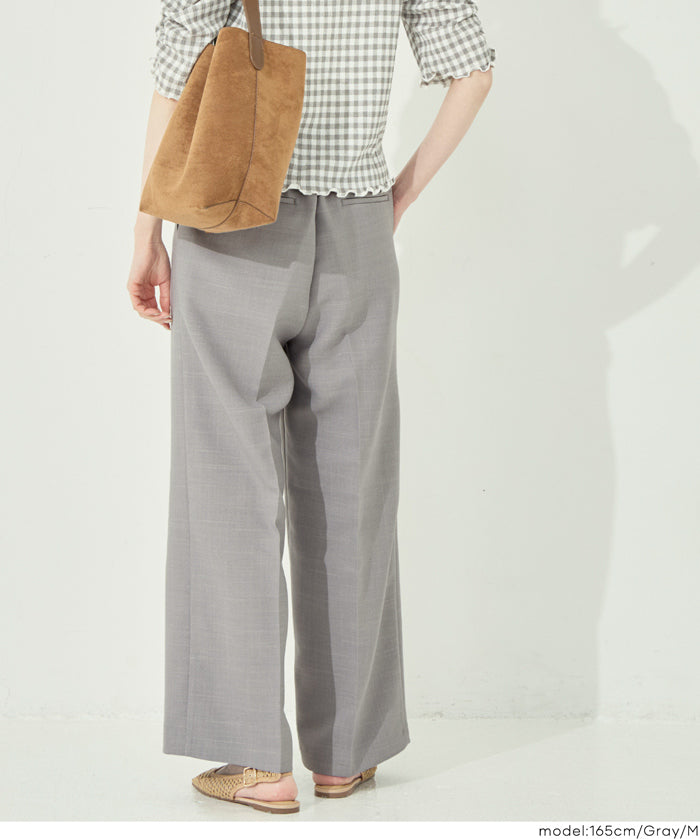 彈性高腰休閒西裝褲