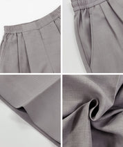 彈性高腰休閒西裝褲