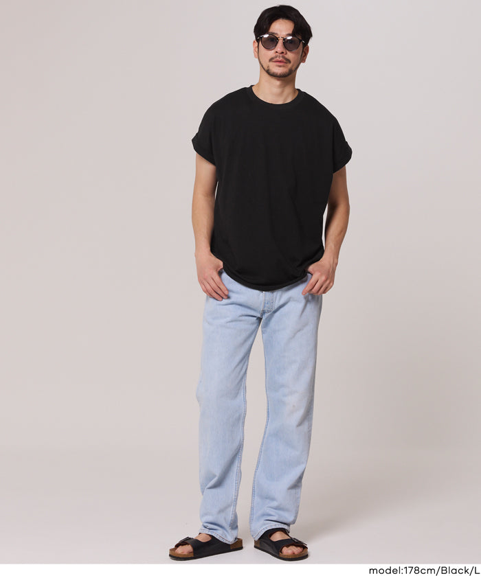 男裝柔軟棉質落肩無袖上衣 (Sleeveless cotton T-shirt)