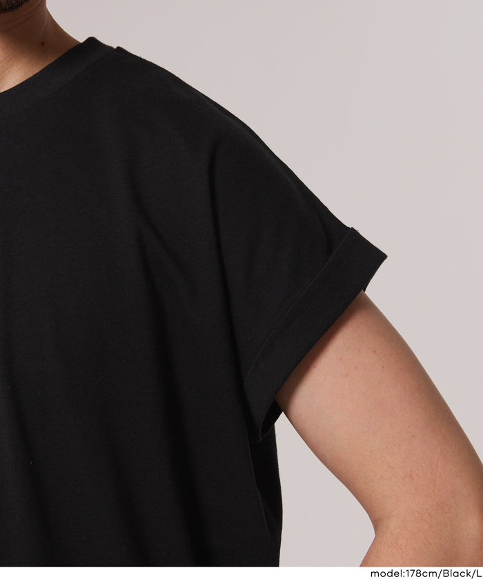 男裝柔軟棉質落肩無袖上衣 (Sleeveless cotton T-shirt)