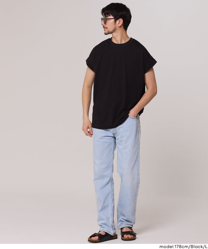 男裝柔軟棉質落肩無袖上衣 (Sleeveless cotton T-shirt)
