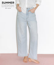 Ladies' Summer Loose Denim Curved Pants. Not available for mail order. Coca brand. [Worn by Rina Tanaka]