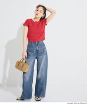 Ladies' Summer Loose Denim Curved Pants. Not available for mail order. Coca brand. [Worn by Rina Tanaka]