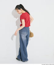 Ladies' Summer Loose Denim Curved Pants. Not available for mail order. Coca brand. [Worn by Rina Tanaka]