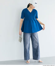 Ladies' Summer Loose Denim Curved Pants. Not available for mail order. Coca brand. [Worn by Rina Tanaka]