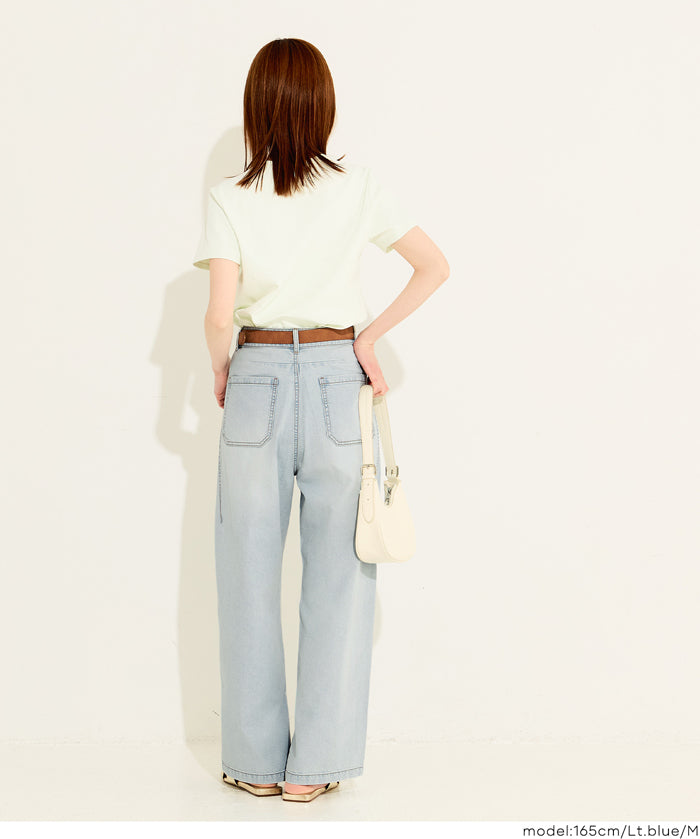 Ladies' Summer Loose Denim Curved Pants. Not available for mail order. Coca brand. [Worn by Rina Tanaka]