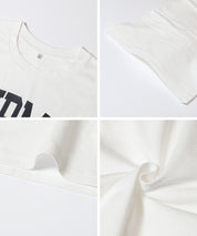 英字LOGO圓弧剪裁短袖上衣