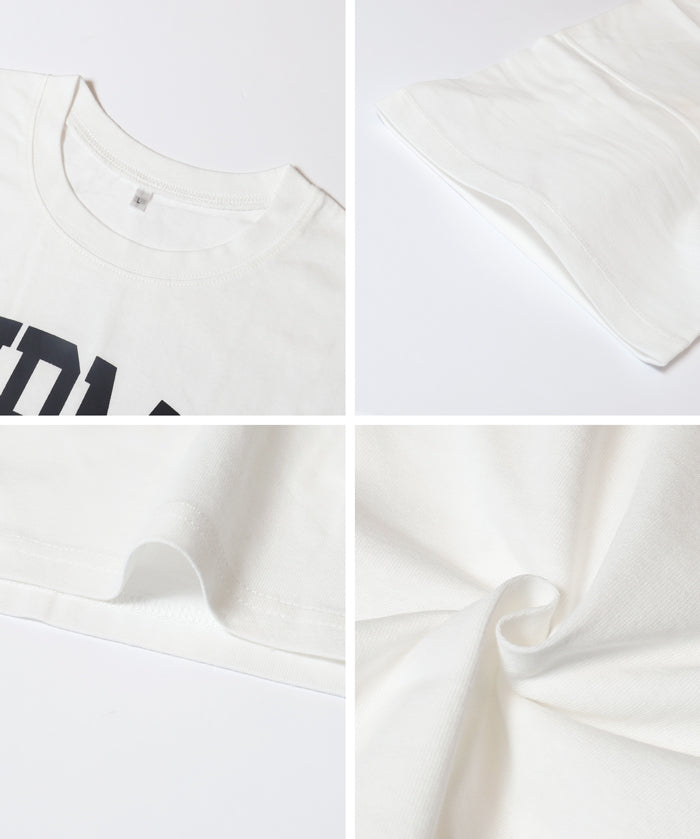 英字LOGO圓弧剪裁短袖上衣