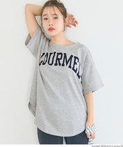 英字LOGO圓弧剪裁短袖上衣