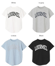 英字LOGO圓弧剪裁短袖上衣