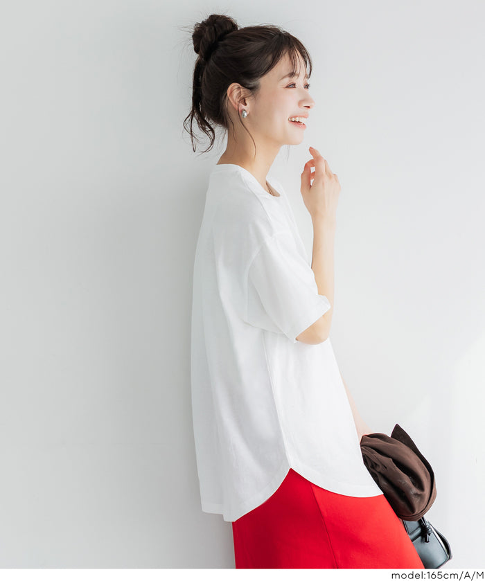 圓弧下擺LOGO寬鬆短袖T恤 T-Shirt