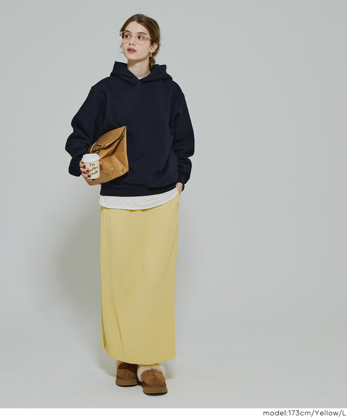 【保暖內刷毛】秋冬款百褶直筒長裙