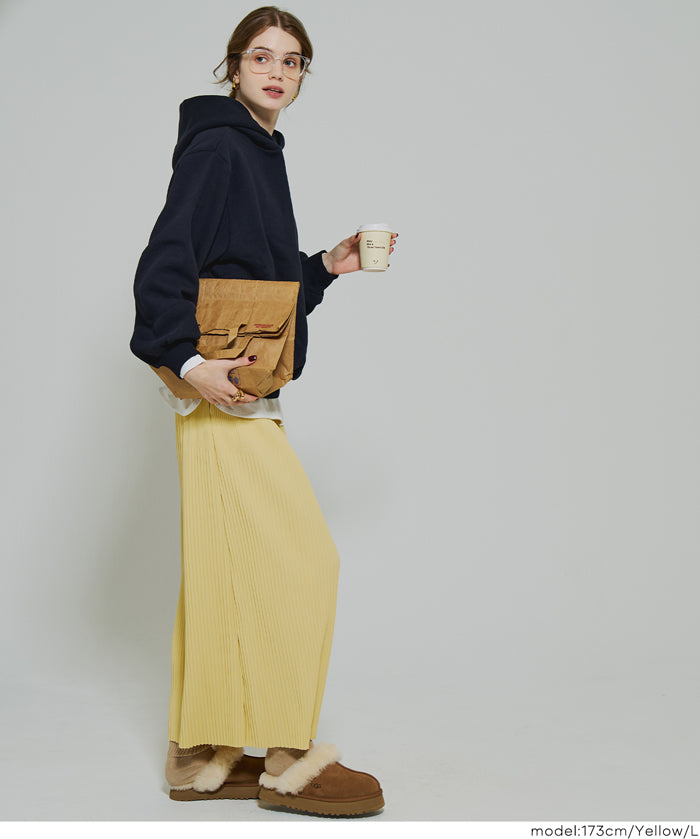 【保暖內刷毛】秋冬款百褶直筒長裙