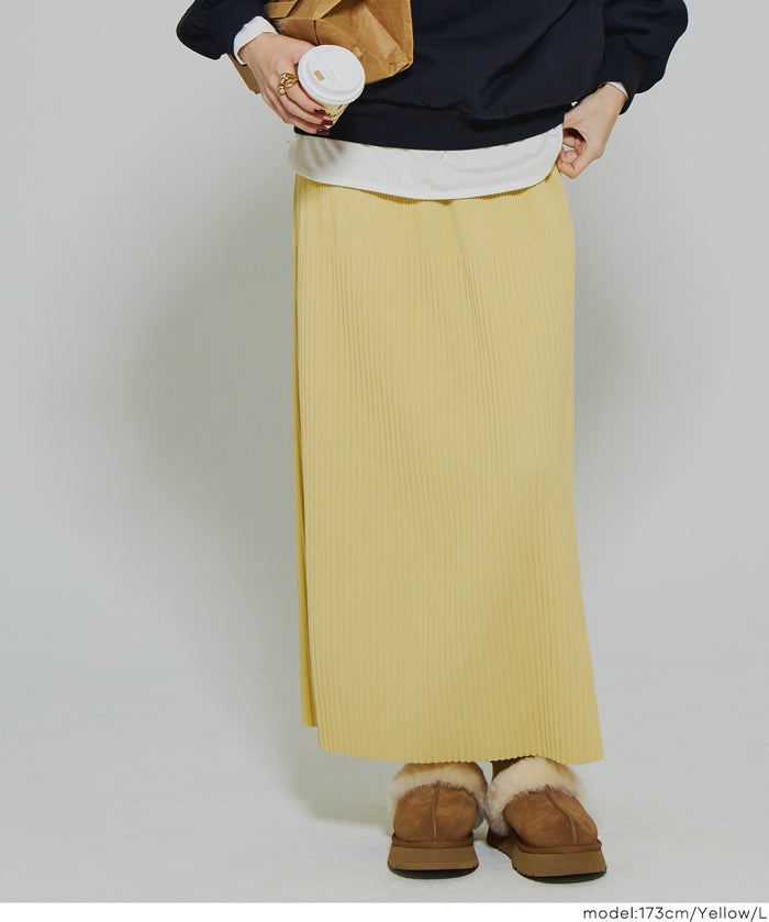 【保暖內刷毛】秋冬款百褶直筒長裙