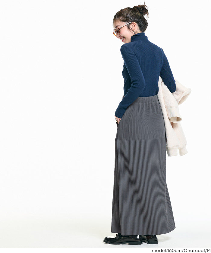 【保暖內刷毛】秋冬款百褶直筒長裙