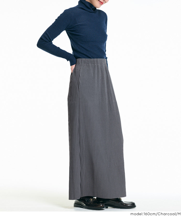 【保暖內刷毛】秋冬款百褶直筒長裙