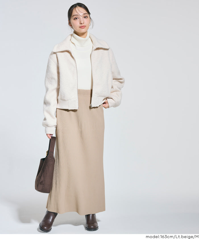 【保暖內刷毛】秋冬款百褶直筒長裙