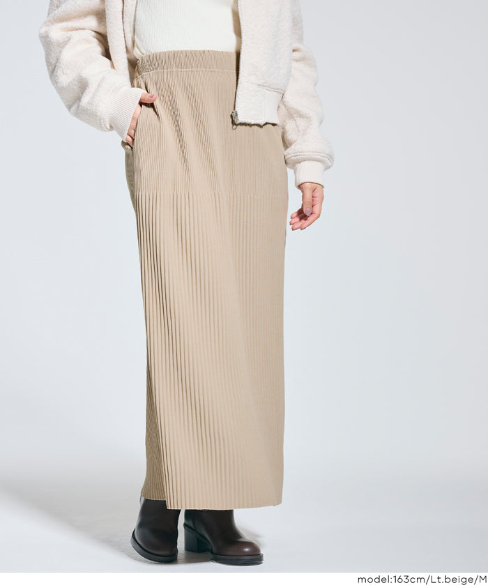 【保暖內刷毛】秋冬款百褶直筒長裙