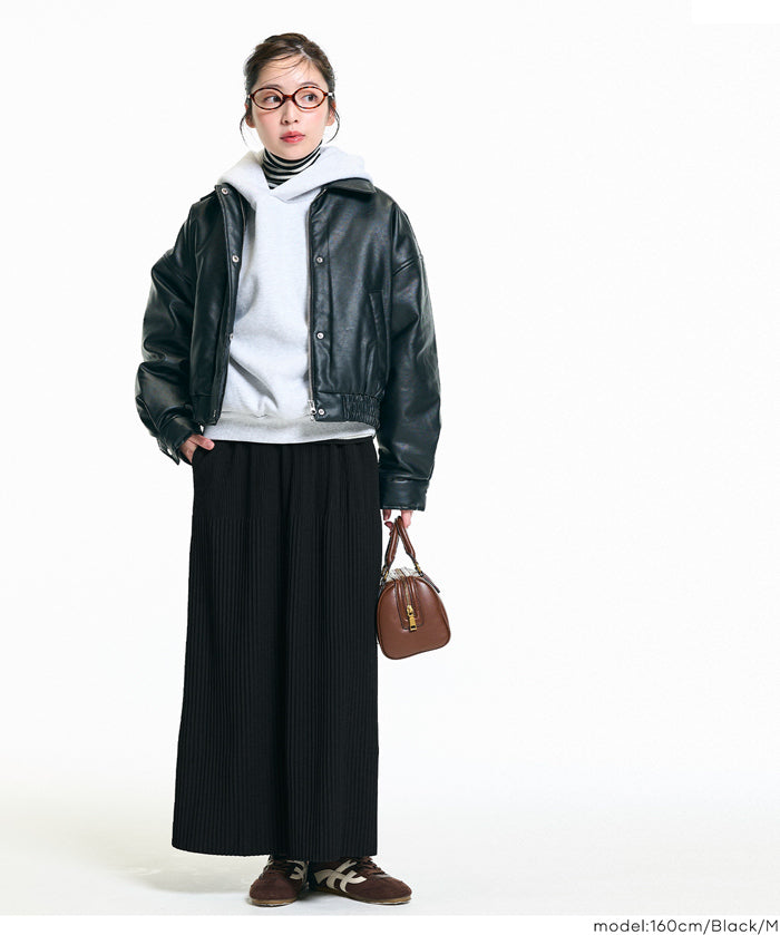 【保暖內刷毛】秋冬款百褶直筒長裙