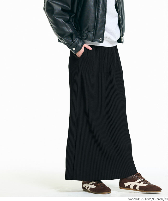 【保暖內刷毛】秋冬款百褶直筒長裙