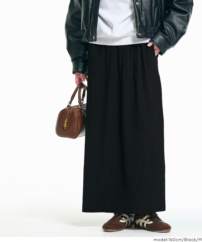 【保暖內刷毛】秋冬款百褶直筒長裙