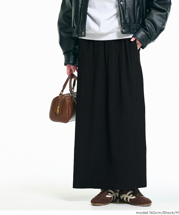 【保暖內刷毛】秋冬款百褶直筒長裙