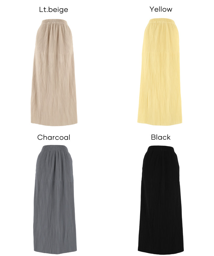 【保暖內刷毛】秋冬款百褶直筒長裙