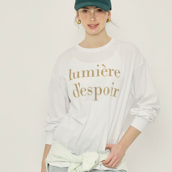 棉質LOGO寬鬆長袖上衣