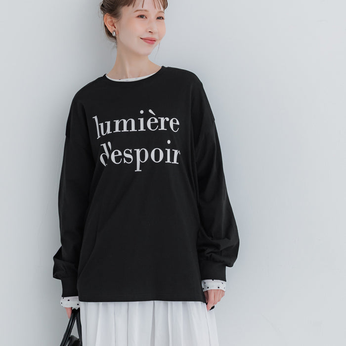 棉質LOGO寬鬆長袖上衣