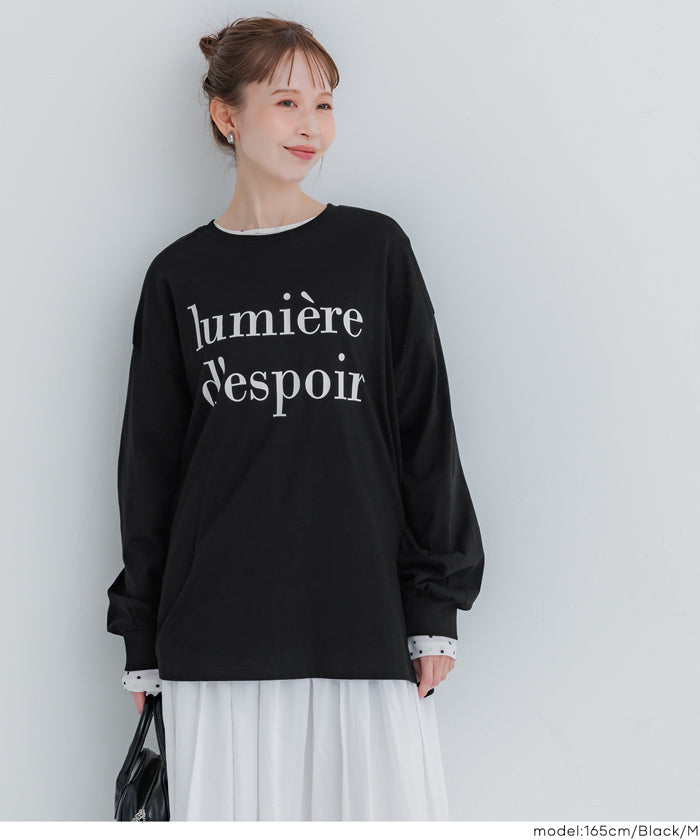 棉質LOGO寬鬆長袖上衣