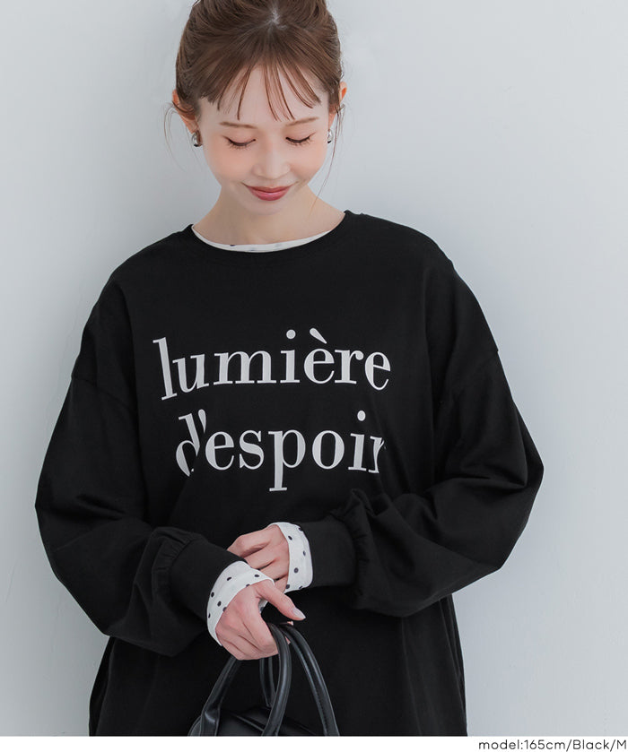 棉質LOGO寬鬆長袖上衣