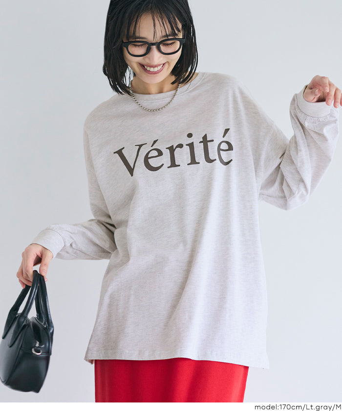 棉質LOGO寬鬆長袖上衣