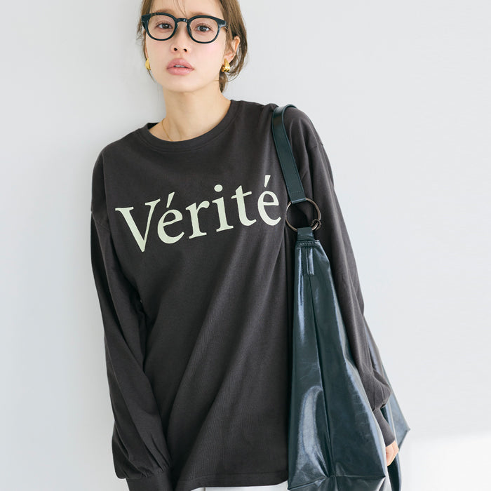 棉質LOGO寬鬆長袖上衣