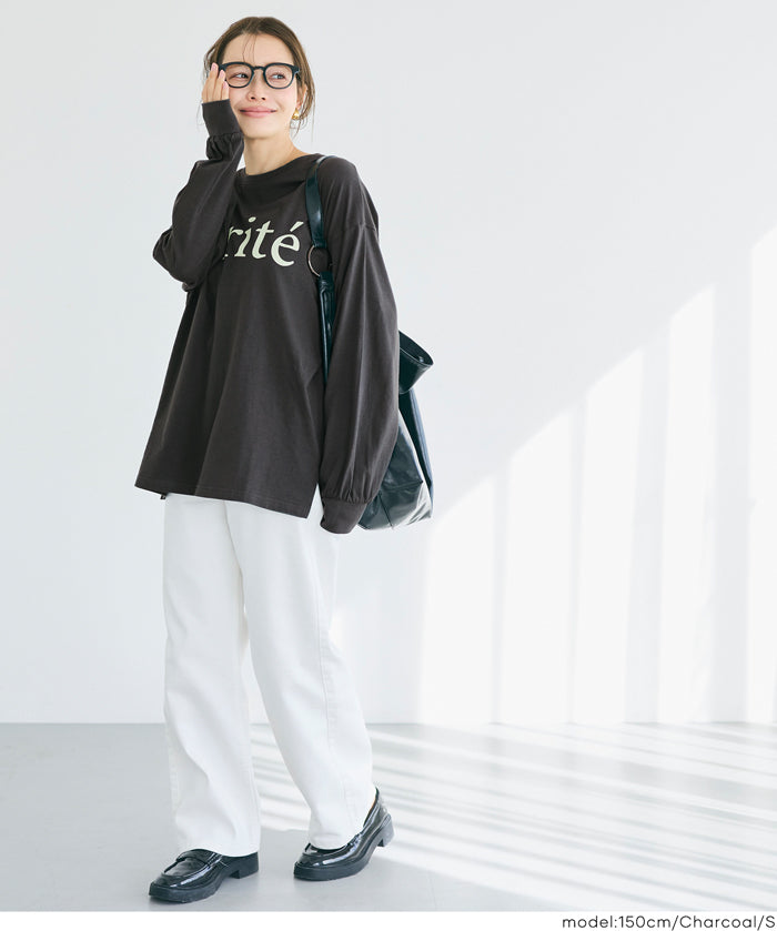 棉質LOGO寬鬆長袖上衣