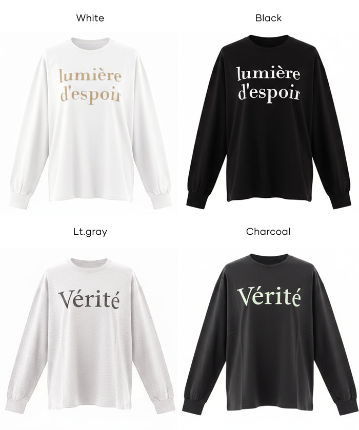 棉質LOGO寬鬆長袖上衣